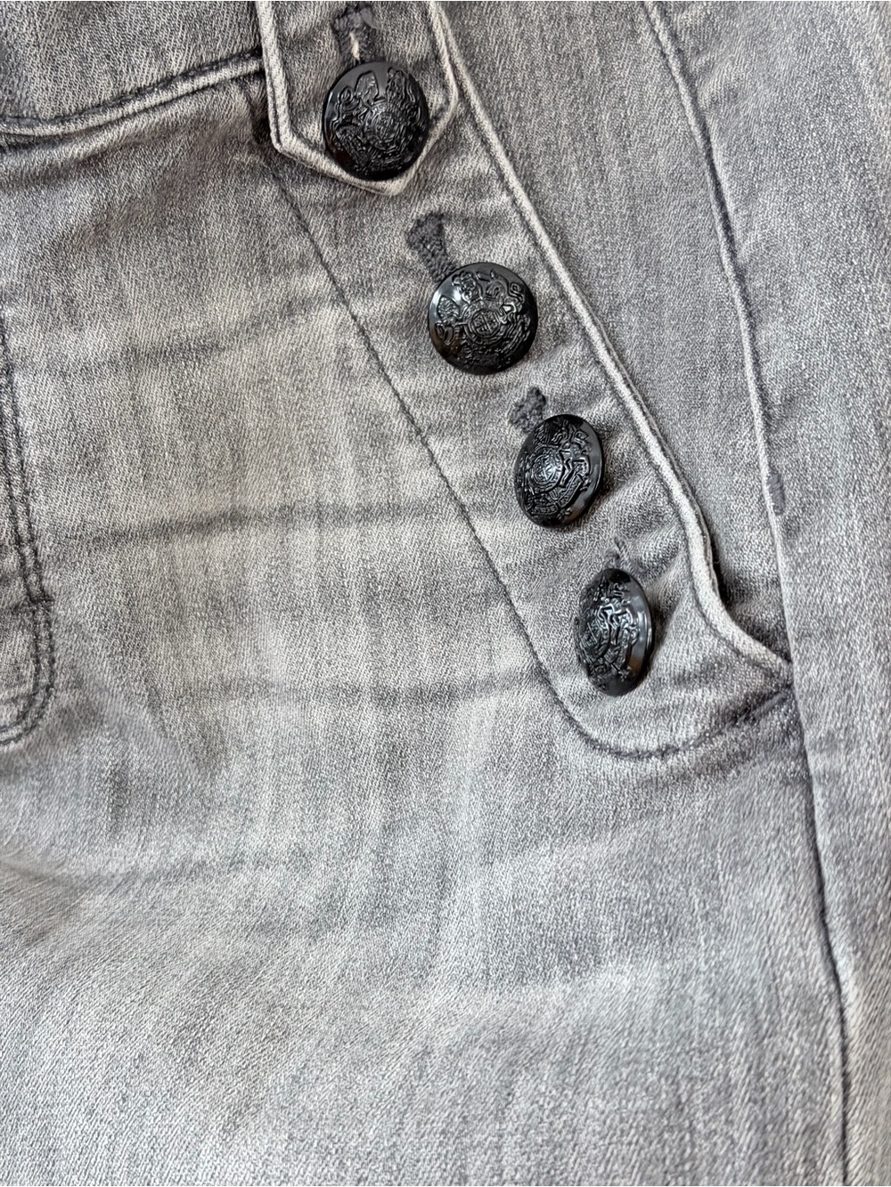 White House Black Market Gray Mariner Coin Jeans Trousers Wide Leg Soft Size 6 - Picture 9 of 15